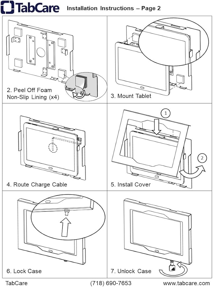 TABcare Locking Anti-Theft Metal Case for Samsung Galaxy TAB A9 8.7" A11 Tablet for Kiosk, POS, Store, Show Display, Time Clock (TAB A9/A11, White)