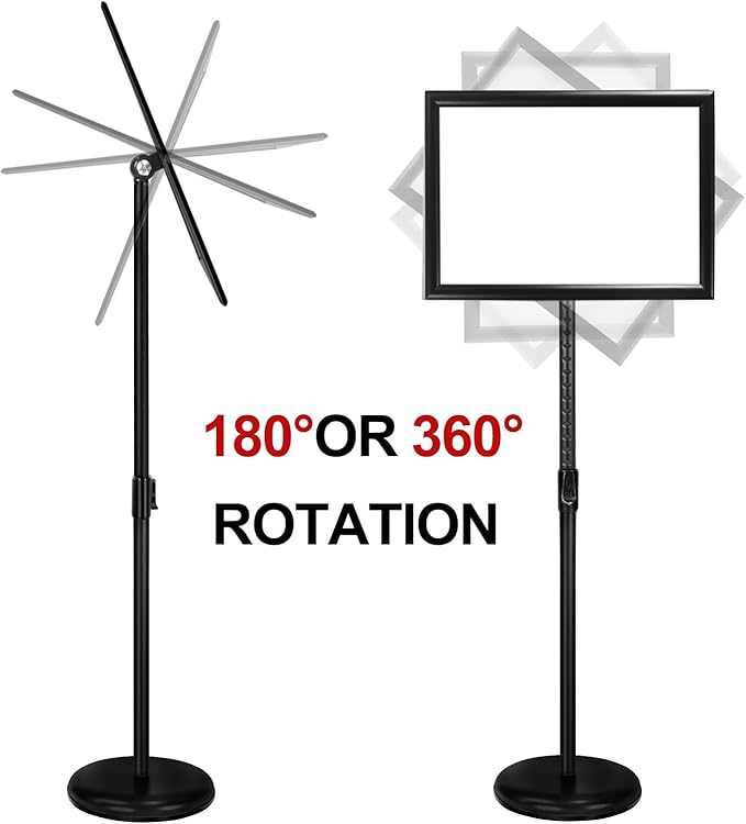 Poster Stand Holder Floor Sign Stands Advertising Display Stand-Oriented Signage Mall Shopping Guide Billboard Wedding Signs Meeting Poster Signs (Black, 11x17inches)