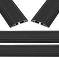 Eapele 10 ft Floor Cord Cover Heavy Duty Cable Protector, Easy to Unroll, Prevent Trip Hazard for Home Office or Outdoor Settings (Black - 2pcs)