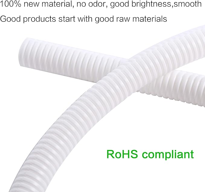 Alex Tech 10ft - 1/2 inch Split Wire Loom Tubing - White