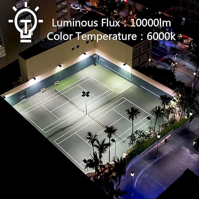 3 Pack 100W LED Flood Light Outdoor,10000LM Super Bright Security Lights, 6000K Daylight White Spot Light,IP66 Waterproof Exterior Floodlight Lighting for Backyard, Yard, Stadium, House