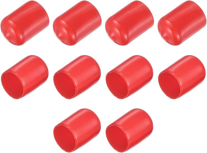 uxcell 10pcs Rubber End Caps 14.5mm ID Vinyl Round End Cap Cover Screw Thread Protector Red