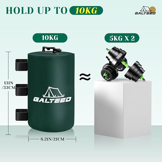 Canopy Water Weight Bag,176 LBS Water Tent Weights Set of 8 Leg Weights for Pop Up Canopy,Canopies,Tent,Gazebo,Green