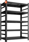 Garage Shelving Units, Heavy Duty 5-Tier Storage Shelves, Metal Adjustable Storage Rack, Steel Shelves, 2750 lbs Capacity, Industrial Shelving for Heavy Tools (Black, 24"Dx47"Wx72"H, 5-tier)