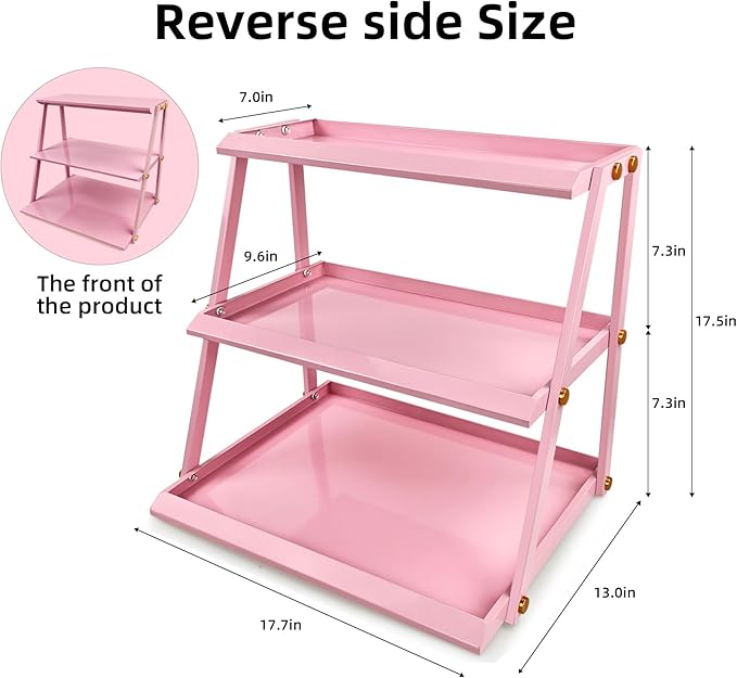 CozyNova 3 tier candy display - Snack holder with snack holder - Multi-functional counter snack and chip holder for stores - Cupcake display stand (Pink)