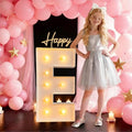 3FT/36 Inch Marquee Light up letters with Warm Lights,White Marquee letter A-Z for Birthday Party Large Mosaic Frame Letter Cardboard Pre-Cut Foam Board Sign Diy Decorations Anniversary (E)
