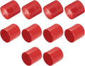 uxcell 10pcs Rubber End Caps 37mm(1 1/2") ID Vinyl Round End Cap Cover Screw Thread Protectors Red