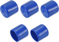 uxcell 5pcs Rubber End Caps 25mm ID Vinyl Round Tube Bolt Cap Cover Screw Thread Protectors Blue
