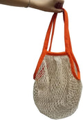 Portable Reusable Mesh Cotton Net String Bag Organizer Shopping Tote Handbag Fruit Storage Shopper NEW (Beige02)