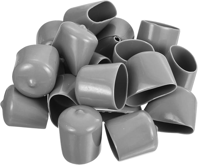 uxcell 10pcs Rubber End Caps 31mm ID Vinyl Round End Cap Cover Screw Thread Protector Light Grey