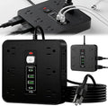 16-in-1 Power Strip with Switch & Surge Protection, Travel Extension Cord with USB Ports, Outlet Electrical Extender, 6.5FT Extension Cord On/Off Switch, 16 Outlet USB-C Power Strip(Black)