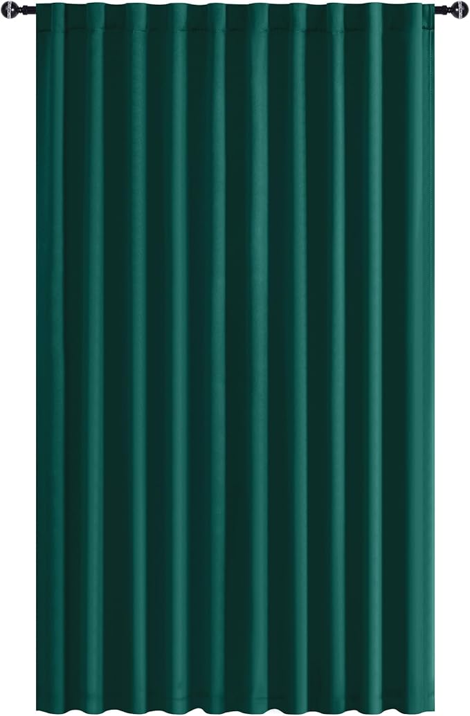Hiasan Christmas Privacy Room Divider Curtains Patio Sliding Door Curtain Blackout Noise Reduction Panel with Back Tab & Rod Pocket for Glass Door Bedroom Partition(80 x 84 Inches, Hunter Green)