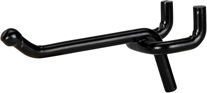 Presa Heavy Duty Black Steel Peg Board Shelving Hooks, 2-Inch, 50-Pack