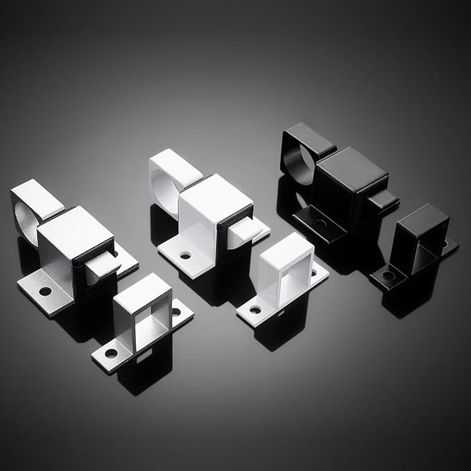 2 Packs Spring Door Lock, White Self-Closing Gate Latch with Aluminum Alloy, Security Latch for Windows, Cabinets & Gates