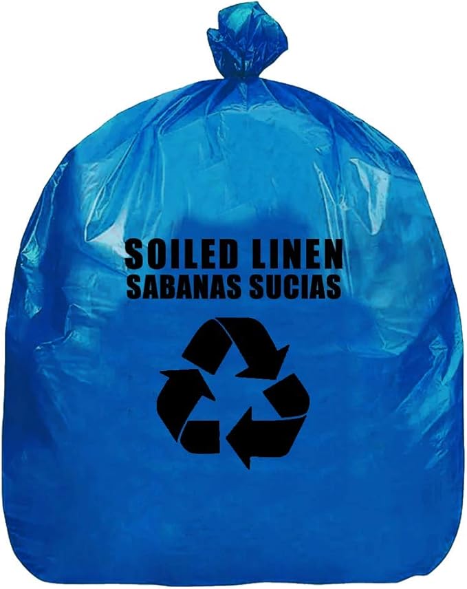 RESILIA Heavy Duty Soiled Linen Bags - Hospital Waste Disposal, Laundry Bag, Trash Liner, Sanitary Storage, OSHA Approved, Dark Blue, 33 Gallon, 29" W x 43" L, 1 Mil, 0.001 Inch, 25 Bags, Made in USA
