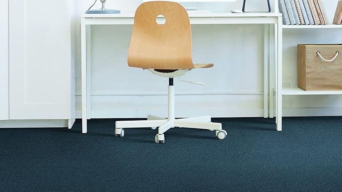 Mohawk Advance 24" x 24" Berber (Loop pile), 0.11" Pile Height, Carpet Tile, Nylon Fiber, Deep Space Color, (1 Tile)
