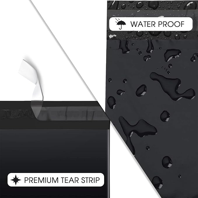 Metronic Black Poly Mailers 14.5x19 Large 500 Pack Self-Seal Shipping Bags, Packaging Envelopes for Small Business, Boutique, Clothing