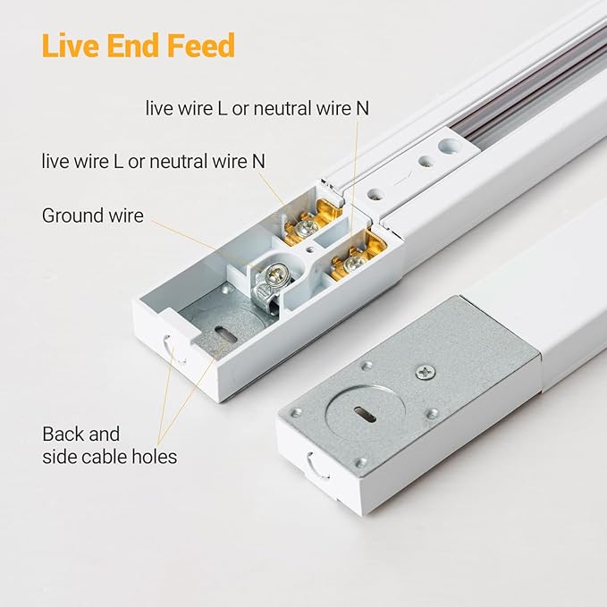 VANoopee 8-Light LED Track Lighting Kit with 6.6FT H Type Track Rails, Dimmable Track Light Heads Bright Ceiling Spotlight Fixture for Kitchen Accent Art, 3000K Warm White, No Flicker 10W 800lm White