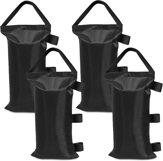 COOS BAY Heavy Duty Weight Bags for Outdoor Pop Up Canopy, Sand Bag Anchor Kit for Instant Shelter, 4-Pack, Black (Sand Not Included)