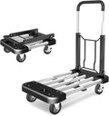 WarmyouHaul Pro Folding Hand Truck, 441LBS Capacity, Adjustable Platform (24-30") & Handle (28-35") 4" Rubber Wheels with 360° Swivel & Parking Brake, for Moving, Apartment, Warehouse, Commercial Use
