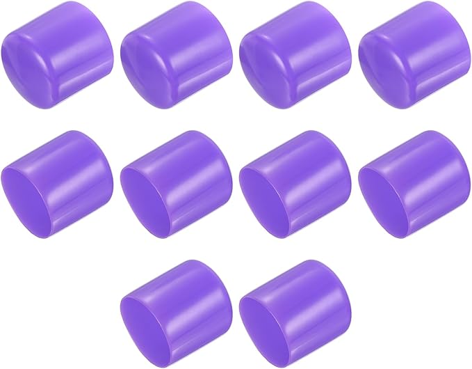 uxcell 10pcs Rubber End Caps 42mm(1 5/8") ID Vinyl Round End Cap Cover Screw Thread Protectors Purple
