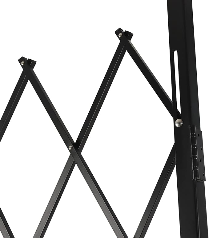 Single Folding Security Gate 7.22'Hx6.56'W Iron Accordion Security Gate Flexible Expanding Security Gate 360° Rolling Barricade Scissor Door with Padlock for Entry Security, Garage, Warehouse