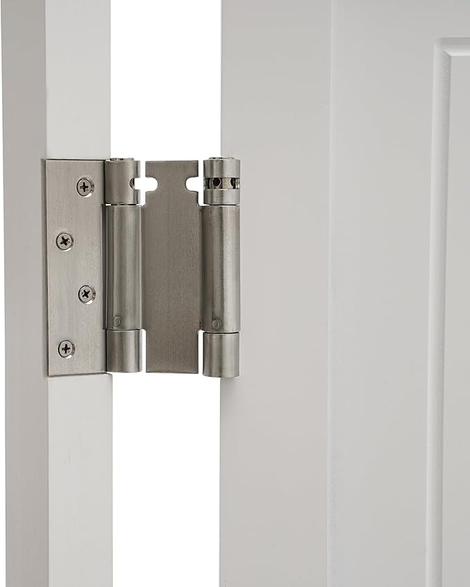 Solid Wood Interior Swing Door with Metal Hinges - Swinging Cafe Doors for Kitchen, Stairs, Bedroom Entrance & Partition (White, 39.37"X35.43")