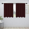 Easy-Going Rod Pocket Blackout Curtains for Bedroom, Room Darkening Window Curtains for Living Room, Thermal Insulated Noise Reduction Solid Window Drapes, 2 Panels(42x36 in, Wine)