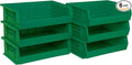 Akro-Mils 30255 AkroBins Plastic Storage Bins, Space-Saving Stackable Bins for Garage, Pantry, Craft Organization, 11-" x 16-" x 5-", Green, 6-Pack