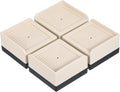 uxcell Furniture Risers 1.5 Inch, 4Pcs Square Bed Risers Adjustable Couch Riser Blocks for Extender for Bed Desk Sofa Table Lift Support Up to 1300Lbs, Beige