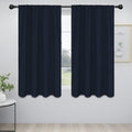 Easy-Going Rod Pocket Blackout Curtains for Bedroom, Room Darkening Window Curtains for Living Room, Thermal Insulated Noise Reduction Solid Window Drapes, 2 Panels(52x63 in, Navy)