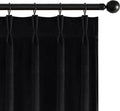 MIULEE Pinch Pleated Black Velvet Blackout Curtains 94 inches Long, Thermal Insulated Pinch Pleat Drapes with Hooks, Luxury Halloween Window Panels for Bedroom Living Room, 2 Panels