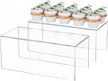 Acrylic Shelf Riser 12x5.5x5 pack of 2, Countertop Acrylic Display Storage Organizer for Funko Pop Figure, Cosmetics, Bags, Shoes, Toys, Collectibles, 12x5.5x5 Inch