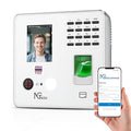 NGTeco Time Clock Cloud-Based, 4-in-1 Time Clocks for Employees Small Business, 2.4GHz WiFi Remote Control Clock in and Out Machine with Software & App, 10 IC Cards, 0 Monthly Fee