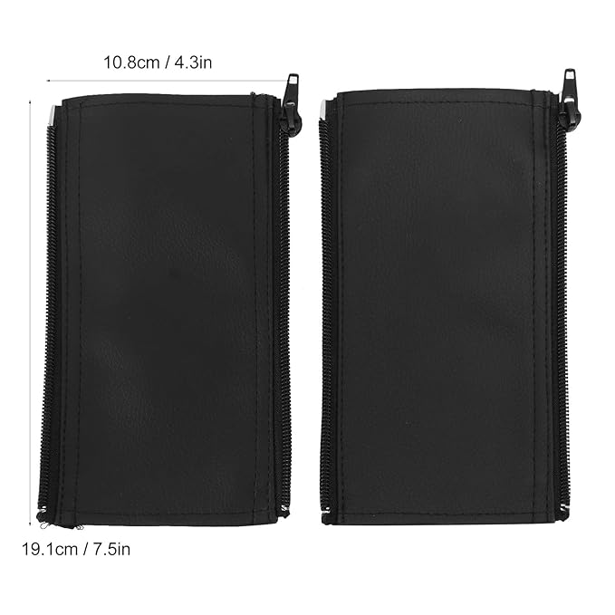 Universal Stroller Handle Sleeve Cover with Zipper Cleanable for Stroller Cart Replacement Grip Bar Handlebar 7.5 x 4.3 inch(Black)