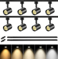 VANoopee 5-Color 8-Light LED Track Lighting Kit with 6.6FT H Type Track Lighting Rail, LED Track Light Heads Dimmable Modern Kitchen Track Lighting Fixtures Ceiling Spotlight, CRI90+ 10W 800lm Black