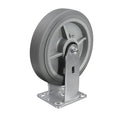 8'' × 2'' Caster Wheel, Heavy Duty Industrial Caster, Rubber Wheels with Roller Bearing, Load 1000lbs per Casters for Cart Dolly Toolbox Trolley (1 Rigid)