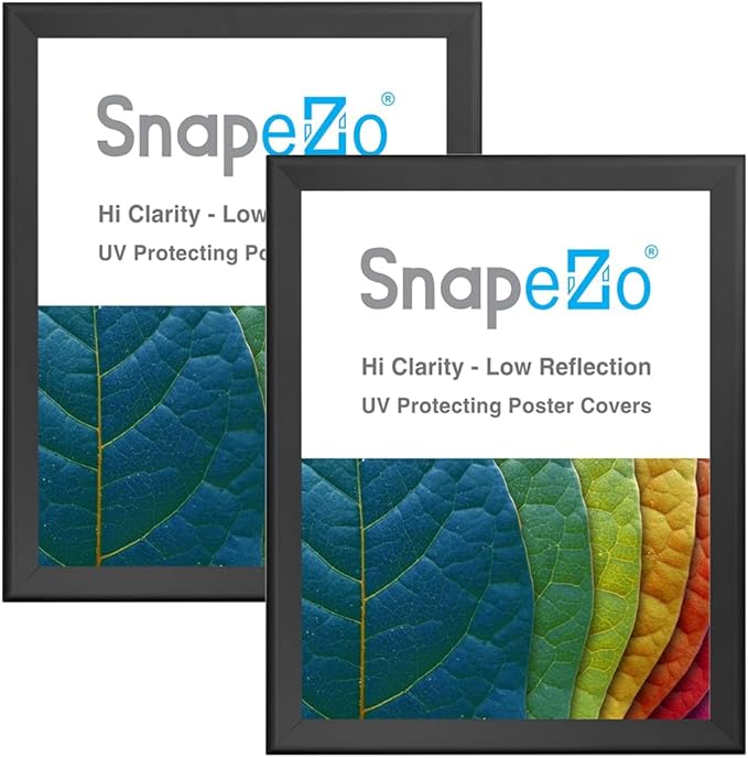 SnapeZo 2-Pack 36x48 Inches Black Poster Frames, Front-Loading Snap Frame, 1.7" Aluminum Profile, Wall Mounted