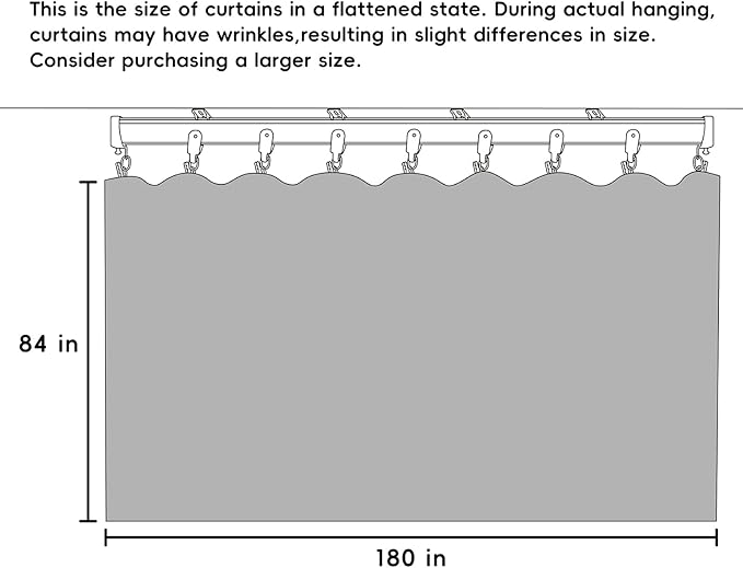 Room Divider Curtains Flexible Ceiling Tracks Set Curtain Track Ceiling Mount Blackout Curtain for Living Room Bedroom Ceiling Curtain Rod Privacy Dividers Panels W180 x H84 Beige Drape & Black Rail