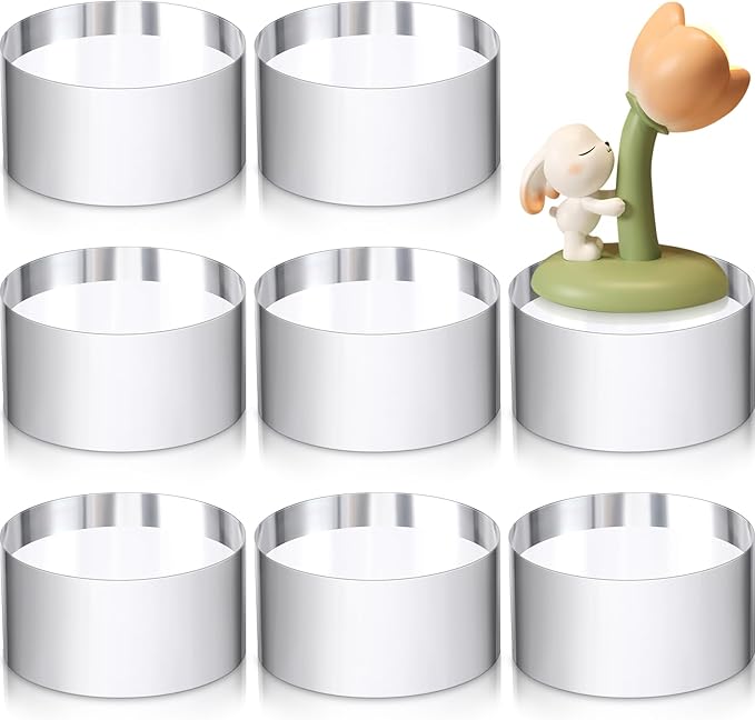 Remerry 8 Pcs Acrylic Round Blocks for Display Clear Polished Blocks for Display Clear Acrylic Edge Polished Base Display Riser for Table Showing Cosmetics Collectibles Figures (2 x 2 x 1 Inches)