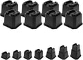 shouwuhho Bed Risers 4 inch, Furniture Risers Elevation in Heights 4 Inch Heavy Duty, Bed Lift Risers for Caster Wheels or Posts of Bed Table Couch, Support up to 6000 lbs, Black, 8 Pack