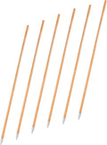 Matthew Cleaning Commercial 60inch Screw On Mop Handle for Floor Cleaning Heavy Duty Mop Head Replacement Holder Industrial Grade Lacquered-Wood Handle with Threaded Metal Tip - 6 Pack