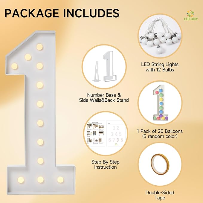 4FT Marquee Numbers, Large Light Up Numbers 8 for 8th 18th 80th Birthday Party Decorations, Giant Light Up Number for Anniversary Decor, 4 Feet Mosaic Number 8 with LED Lights DIY Kit