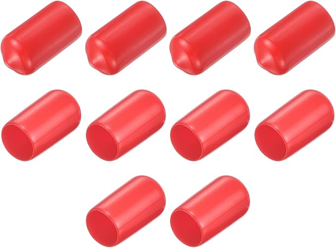 uxcell 10pcs Rubber End Caps 11.5mm ID Vinyl Round End Cap Cover Screw Thread Protector Red