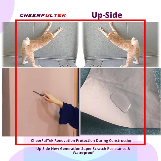 Heavy-Duty Temporary Floor Protection, All Purpose Scratch & Waterproof-Worry Free, Underlayment, Renovation & Construction Canvas Drop Cloth Tarp, Anti-Slip, Durable, Reusable 3'x150'-450 SQFT