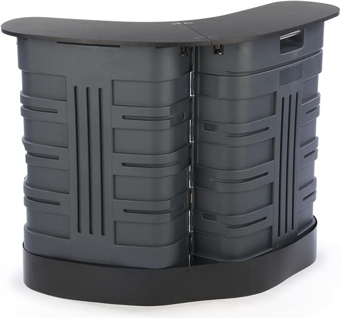 Displays2go 37.9 Inch Portable Trade Show Counter, Converts to Case, Hard Shell Plastic (BMRCNTB1)