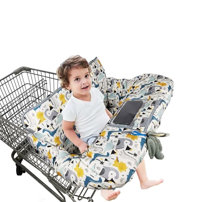 Shopping Cart Cover for Baby/Toddler, Cozy High Chair Cover, with Removable seat positioner, Dinosaur