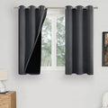 Short Blackout Curtains for Bedroom 40 Inch Length 2 Panels Set, Thermal Insulated Sun Blocking Soundproof Grommet Loft/Basement/Bathroom Window Curtains, Each 42 Inch Wide, Dark Grey