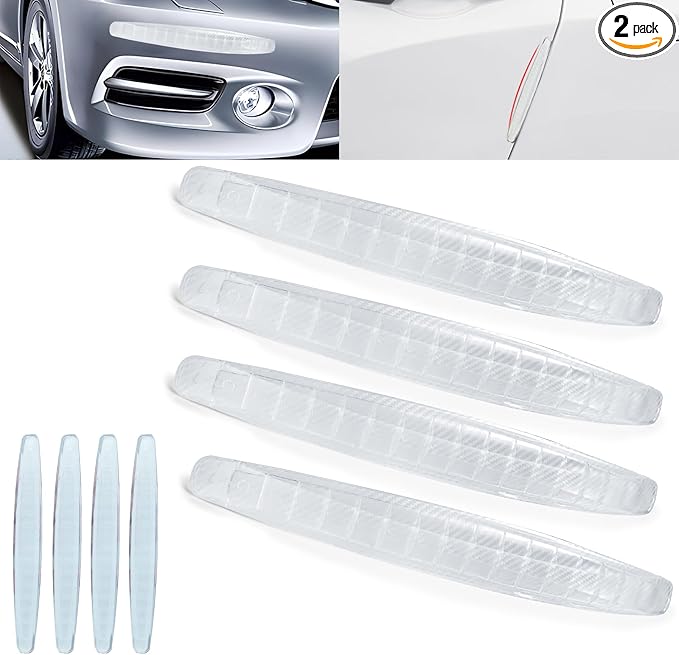 8 Packs Anti-Collision Patch Car Bumper Guard Strip Anti-Scratch Bumper Protector Trim Universal Rear Bumper Protector Car Door Edge Guards Car Side Door Edge Guards Protector (Clear)