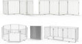 No Pawblems Free Standing Dog Gate with Door, 30'' Tall Foldable Dog Fence for Indoor & Outdoor, Up to 208 Inch Extra Wide Puppy Gate for Stairs, Hallways, Doorways, Deck, Yard (White, 8 Panels)